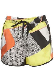 Topshop Scarf Print Runner Shorts - Lyst