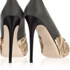 Valentino Embellished Mesh Pumps in Gold (black) - Lyst