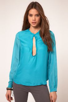 Very By Vero Moda Vero Moda Very Key Hole Silk Top - Lyst