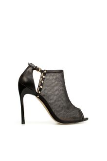 Zara Peep Toe Mesh Ankle Boot - Lyst