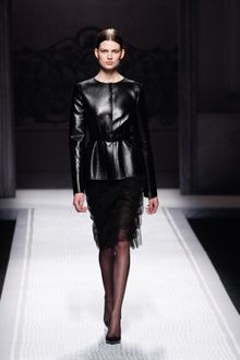 Alberta Ferretti Fall 2012 Sheer Gathered Skirt  - Lyst