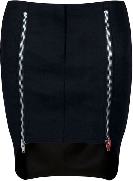 Alexander Wang Felt Skirt in Black - Lyst