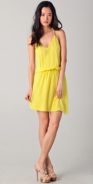 Alice + Olivia Lila Y Back Dress in Yellow - Lyst