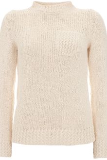 A.P.C. Cream Knitted Pocket Jumper - Lyst