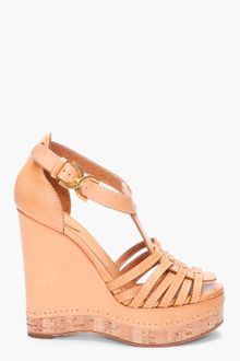 Chloé Beige Tuscon Wedges - Lyst