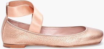 Chloé Gold Ballerina Flats - Lyst