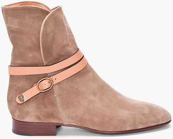  Taupe Suede Ankle Boots 