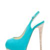 Giuseppe Zanotti Sling Back Cork Pump in Turquoise in Blue (coral) - Lyst