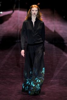 Gucci Fall 2012 Printed Hem Pleated Maxi Skirt - Lyst