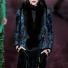 Gucci Fall 2012 Fur Trimmed Printed Jacket  in Blue - Lyst