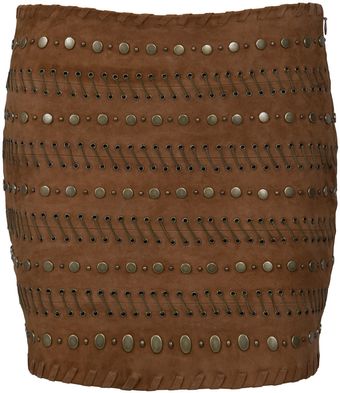 Haute Hippie Embellished Suede Mini Skirt - Lyst