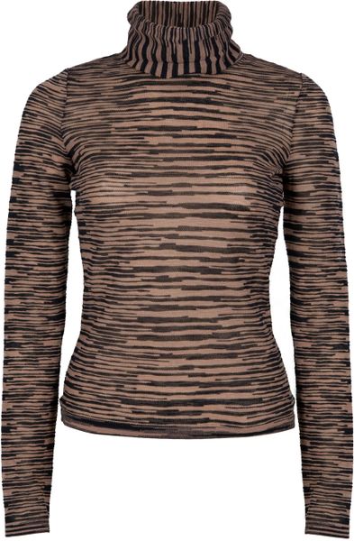Missoni Olga Roll Neck Jumper in Brown - Lyst