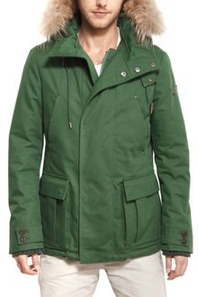 Peuterey Fur Hood Techical Cotton Down Jacket - Lyst