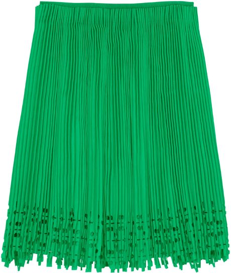 Willow Pleated Cutout Skirt in Green (emerald) - Lyst
