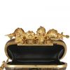 Alexander Mcqueen Knuckle Box Gold Ostrich Clutch in Brown (black) - Lyst