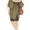 Burberry Prorsum Raffiatrimmed Hooded Linen Parka in Green (army) - Lyst
