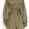 Burberry Prorsum Raffiatrimmed Hooded Linen Parka in Green (army) - Lyst