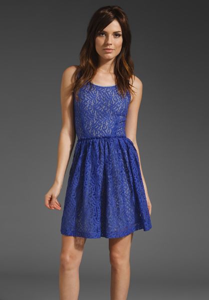 Cut25 Lace Dress with Back Cut Out in Blue (iris) - Lyst