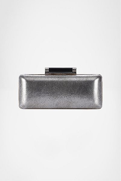 Diane Von Furstenberg Tonda Metallic Leather Clutch in Silver - Lyst