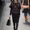 Fendi Fall 2012 Black Contrast Skirt with Pleating in Black - Lyst