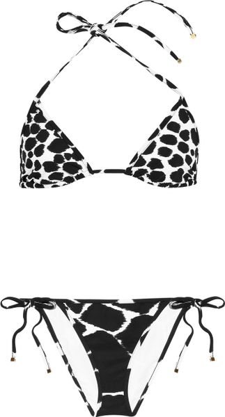 black and white animal print bikini