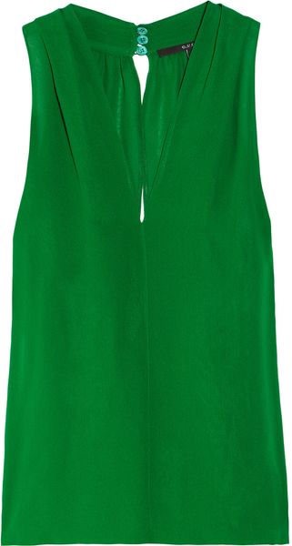 Gucci SilkGeorgette Top in Green - Lyst