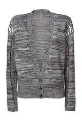 Iro Black and White Deep V-neck Cardigan