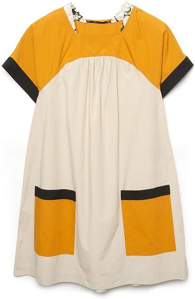 Proenza Schouler Color Block Aline Dress in Yellow (taupe) - Lyst