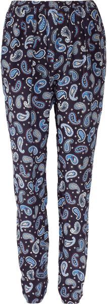 Stella Mccartney Christine Paisleyprint Silk Pants in Blue (navy) - Lyst