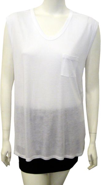 T By Alexander Wang Muscle Tee with Pocket in White in White - Lyst