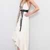 Twelfth Street By Cynthia Vincent Embroidered Leather Strap Cascade Dress in Beige (cream) - Lyst