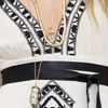 Twelfth Street By Cynthia Vincent Embroidered Leather Strap Cascade Dress in Beige (cream) - Lyst