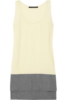 Victoria Beckham Two-tone Cotton-jersey Tank - Lyst