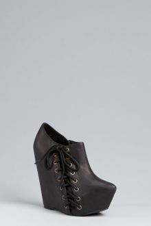 Jeffrey Campbell Black Leather Zup Platform Booties - Lyst