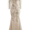 Marchesa Long Sleeve Embroidered Illusion Gown in Beige (nude) - Lyst