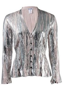 Oscar de la Renta Metallic Print Cardigan - Lyst