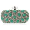 Marchesa Crystal and Stone Clutch in Green - Lyst