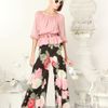 Alice + Olivia Printed Wide Leg Pant in Black (floral) - Lyst