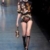 Dolce & Gabbana Fall 2012 Black Mini Hotpants with Floral Motifs in Black - Lyst