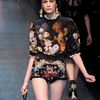 Dolce & Gabbana Fall 2012 Black Mini Hotpants with Floral Motifs in Black - Lyst