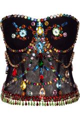 Dolce & Gabbana Crystal-embellished Stretch-tulle Bustier