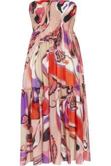 Emilio Pucci Printed Voile Bandeau Dress - Lyst