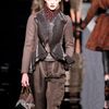 Etro Fall 2012 Short Smart Jacket with Ruffled Leather Front Panels in Brown - Lyst