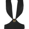 Gucci PlungeFront CrystalEmbellished Swimsuit in Black - Lyst
