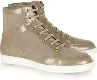  Tokyo Suede Amd Patent Leather High-top Sneakers 