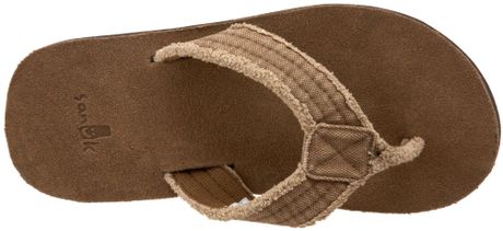 sandals flip flops sanuk brown mens fraid not flip flop sandal ...