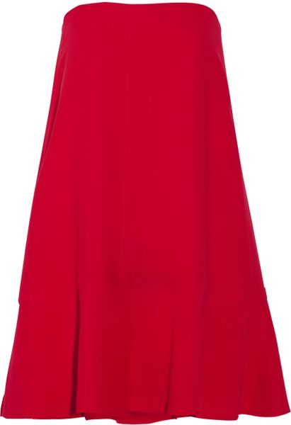 Valentino Strapless Silkcady Dress in Red - Lyst