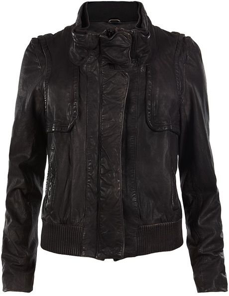 Allsaints Pace Leather Jacket in Black (faded ebony) - Lyst