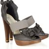 Stella Mccartney Valencia Faux Leather Sandals in Gray (anthracite) - Lyst
