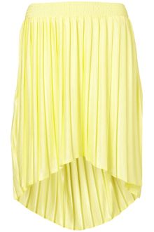 Topshop Pleated Dip Hem Skirt - Lyst